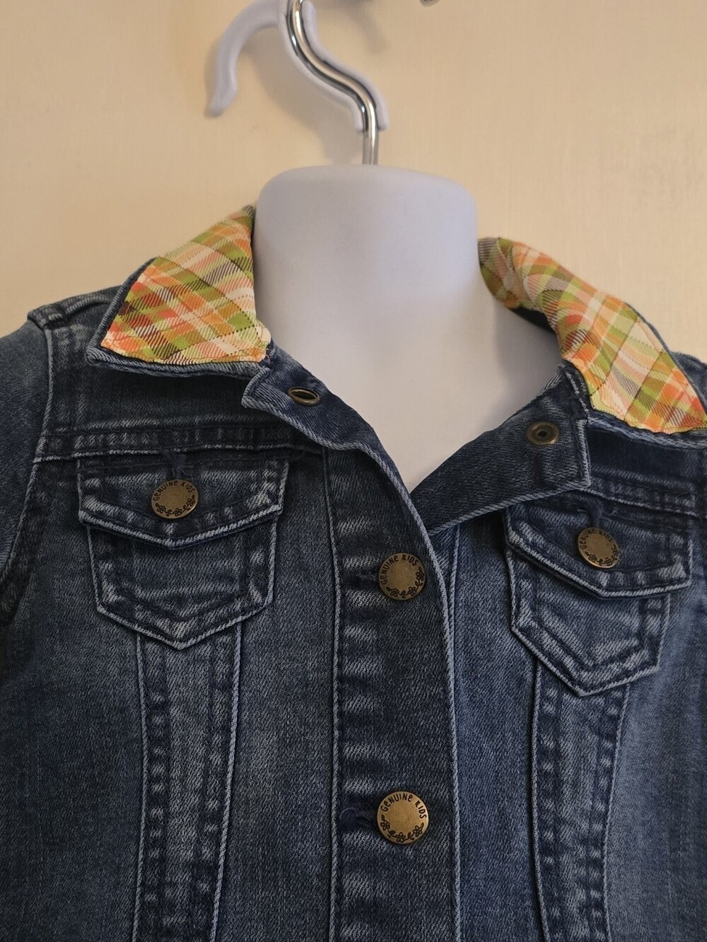 OshKosh Genuine Kids 18M One of a Kind Fall Pumpkin Dogs Denim Jacket - Picture 4 of 9